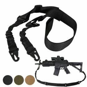 Tactical Rifle Sling Gun Shoulder Strap 2 Point Hooks One Single Strap