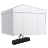 10x10 Pop Up Canopy Tent with Mesh Windows Reflective Top for Sun Protection Instant Shelter Adjustable Heights for Events White