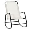 Outsunny Cream White Sling Rocker: Indoor-Outdoor Rocking Chair for Patio Bliss