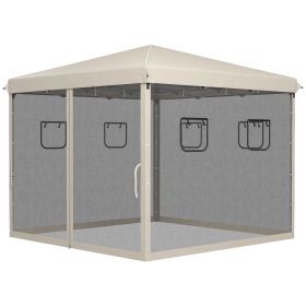 Pop Up Canopy Tent 10x10 Instant Sun Shelter with Netting Windows Carry Bag Adjustable Height