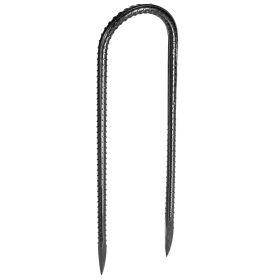 VEVOR Rebar Stakes, 10-Inch, Heavy-Duty 0.32 in Diameter U Shape, Galvanized Steel Ground Anchors with Chisel Point End & Rust-Resistant Coating