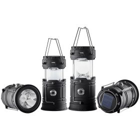 VEVOR LED Camping Lanterns, 4 Pack Rechargeable Camping Flashlights, Solar & USB Charging, Portable Collapsible, Bulit to Last Lights, As Power Bank