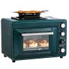 VEVOR Outdoor Oven, 2-in-1 Portable Gas Camping Stove Oven Combo, Adjustable Fire, 60-Minute Timer, Windproof, with Grill Shelf and Roasting Tray