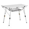 Folding Portable Camping Table Aluminum Outdoor Picnic Roll up Table Mesh Layer