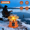 3000W 2 in 1 Portable Propane Heater & Stove - 360Â° Far-Infrared Heating with Stepless Flame Adjustment, Compatible with Butane/Isobutane