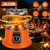 3000W 2 in 1 Portable Propane Heater & Stove - 360Â° Far-Infrared Heating with Stepless Flame Adjustment, Compatible with Butane/Isobutane