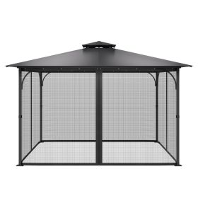 VEVOR Gazebo Netting Replacement, Fit Most 12 x 12 x 7.5 FT Gazebo Curtain, Outdoor Garden Net, 4-Panel Sidewall Mesh Net