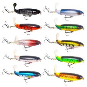 Set Of 20 Popper Bait With 3D Eyes ABS Plastic Hard Baits