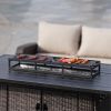 Black Iron Grill Stand with Enamel-Coated Cast Iron Cooking Pans