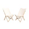 Set of 2 Bamboo Dorm Chair with Storage Pocket