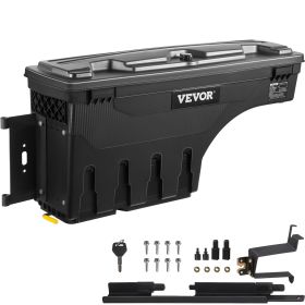VEVOR Truck Bed Storage Box, Lockable Lid, Waterproof ABS Wheel Well Tool Box 6.6 Gal/20 L