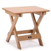 Portable Folding Side Table Square All-Weather and Fade-Resistant Plastic Wood