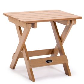 Portable Folding Side Table Square All-Weather and Fade-Resistant Plastic Wood