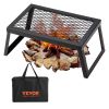 VEVOR Folding Campfire Grill, Heavy Duty Steel Mesh Grate,