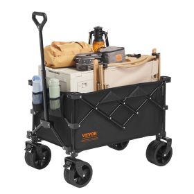 VEVOR Collapsible Folding Wagon, 220 L Heavy Duty Max 330 lbs with Drink Holders