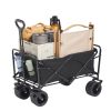 VEVOR Folding Wagon, 3 cu.ft Beach Wagon Cart with All-Terrain Wheels