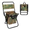 Foldable Fishing Chair With Backrest Built-In Cooler Bag Portable Handle