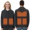 VEVOR Heated Hoodie Sweatshirt Unisex with Battery for Men & Women S Size Black