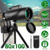 80x100 HD Monocular Power Monocular with FMC Lens with Tripod Case
