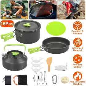 16 Piece Camping Cookware Set with Stove