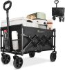 RAINBEAN Collapsible Wagon Cart Foldable Heavy Duty Folding Wagon Large Capacity