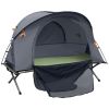 Camping Tent Cot, Multifunctional Folding Tent Combo, Portable Off-Ground Tent Shelter with Self-Inflating Air Mattress and Carry Bag for 1 Person
