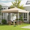 13' x 13' Pop Up Canopy Tent with Height Adjustable, Wheeled Carry Bag for Outdoor, Garden, Patio, Beige