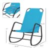 Outsunny Light Blue Rocking Chair for Outdoor Indoor Patio Balcony Porch Comfort