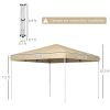 13' x 13' Pop Up Canopy Tent with Height Adjustable, Wheeled Carry Bag for Outdoor, Garden, Patio, Beige