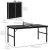 Mini Folding Table Tennis Table with Aluminium Frame, Portable Outdoor Ping Pong Table with Net for Indoor Outdoor Garden Camping, Black