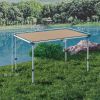 Outsunny Folding Camping Table, Adjustable Height Aluminum Table, Portable Camping Table for Picnic, Beach, BBQ