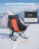 VEVOR Heated Camping Chair, 3 Heating Settings, Large-Sized Padded Folding Rocker, Heavy Duty Outdoor Lawn Chairs with Pocket & Cupholder