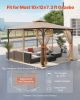 VEVOR Gazebo Netting Replacement, Fit Most 10x12x7.3 FT Gazebo, Outdoor Garden Gazebo Net, 4-Panel Sidewall Mesh Gazebo Curtain