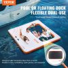 VEVOR Inflatable Floating Dock, 10x10FT with 4*7FT Trampoline Mesh Pool