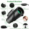 80x100 HD Monocular Power Monocular with FMC Lens with Tripod Case