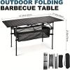 Portable Outdoor Folding Picnic Table, Lightweight Aluminum Roll-Up Camping Table with Carry Bag for Camping, Beach, Backyard, BBQ, Party, Patio