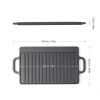 Cast Iron Reversible Grill Rectangular Griddle 12.6x8 inch