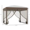 Portable Party Pavilion: 10x10 Pop Up Gazebo Canopy Tent with Netting & Wheeled Bag