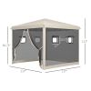 Pop Up Canopy Tent 10x10 Instant Sun Shelter with Netting Windows Carry Bag Adjustable Height