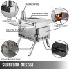 Tent Wood Stove 17.5x14.7x10.6 inch, 304 Stainless Steel With Folding Pipe