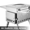 Tent Wood Stove 17.5x14.7x10.6 inch, 304 Stainless Steel With Folding Pipe