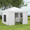 10x10 Pop Up Canopy Tent with Mesh Windows Reflective Top for Sun Protection Instant Shelter Adjustable Heights for Events White