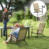 Outsunny Set of 2 Outdoor Dining Chairs with High Back, Armrests, Folding Patio Chairs for Patio, Lawn, Camping, Beige