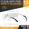 Pack of 12 Safety Glasses with Clear Anti Scratch Resistant Wrap-Around Lens