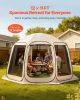 VEVOR Screen House Tent, 12 x 11 ft, 10-12 Person Pop Up Screen Tent, Portable Screened in Canopy with Carry Bag, Netting Sides, Ground Stakes