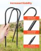 VEVOR Rebar Stakes, 10-Inch, Heavy-Duty 0.32 in Diameter U Shape, Galvanized Steel Ground Anchors with Chisel Point End & Rust-Resistant Coating