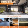 Rooftop Tent Hard Shell with USB Outlet, Winter Thermal Liner, Summer Side Awning&Luggage Racks for 4 Season Camping