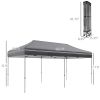 9.6' x 19.2' Easy Up Canopy Tent, Adjustable Height, Wheeled Carry Bag, Gray