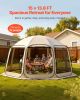 VEVOR Screen House Tent, 15 x 13.8 ft, 12-15 Person Pop Up Screen Tent, Portable Screened in Canopy with Carry Bag, Netting Sides, Ground Stakes