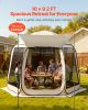 VEVOR Screen House Tent, 10 x 9.2 ft, 4-8 Person Pop Up Screen Tent with Extended Awning, Portable Screened in Canopy with Carry Bag, Netting Sides